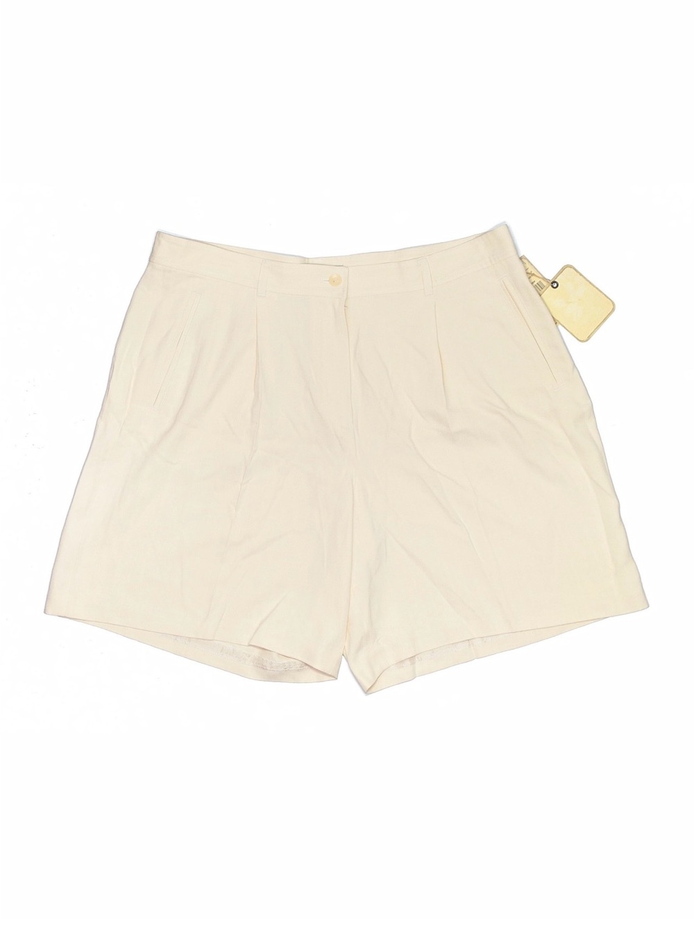 Vintage Tommy Bahama 100% Silk Pleated Shorts Ivory Cream Y2K 90s Resort 16